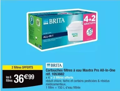 Brita Maxtra Pro : Cartouches Filtres À Eau All-In-One Réf. 1033882 - Idéales pour une eau purifiée et saine