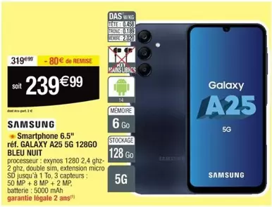 Samsung Galaxy A25 5G - Smartphone 6.5 - 128 Go