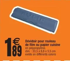 Dim - Dévidoir Pratique pour Rouleau de Film ou Papier Cuisine