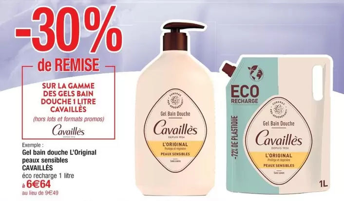 Cavailles - Gel Bar Douche L'Original pour Peaux Sensibles : douceur et protection