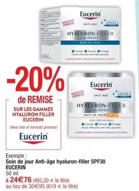 Eucerin Hyaluron-filler SPF30 - Soin De Jour Anti-âge avec protection solaire