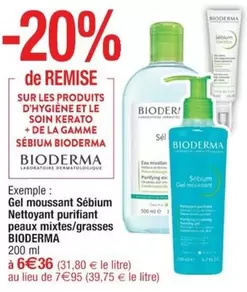 Bioderma Sébium Gel Moussant - Nettoyant Purifiant pour Peaux Mixtes et Grasses