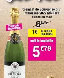 Brut Crémant de Bourgogne Millésime 2022 Moillard - Un vin effervescent raffiné à découvrir !