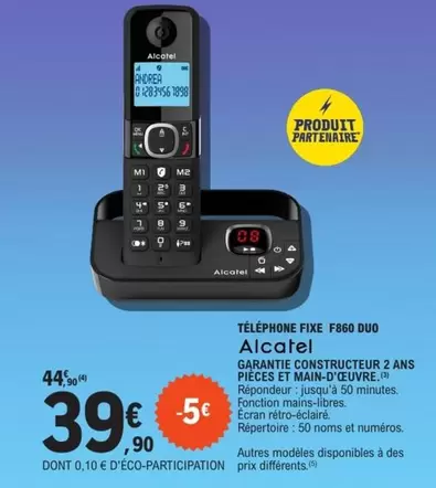 Alcatel - Téléphone Fixe F860 Duo offre à 39,9€ sur E.Leclerc