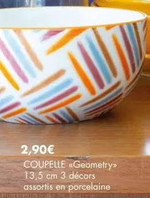 Coupelle «Geometry offre à 2,9€ sur E.Leclerc