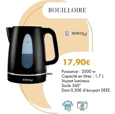 Elsay - Bouilloire offre à 17,9€ sur E.Leclerc