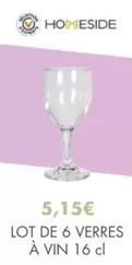 Homeside - Lot De 6 Verres À Vin 16 Cl offre à 5,15€ sur E.Leclerc