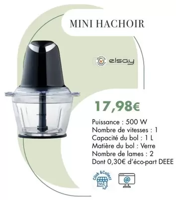 Elsay - Mini Hachoir offre à 17,98€ sur E.Leclerc