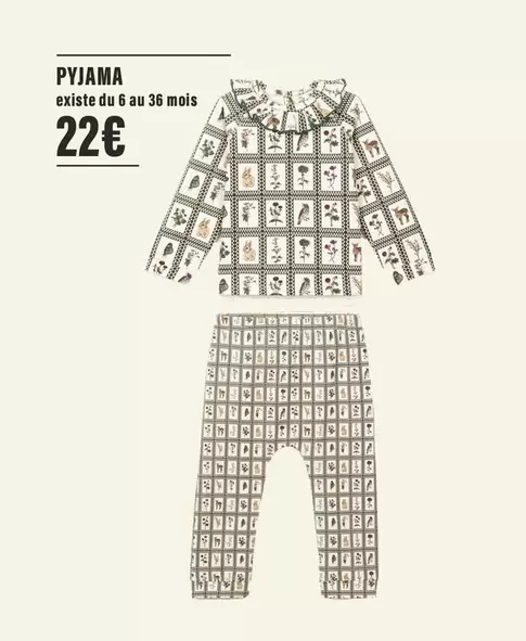 Pyjama offre à 22€ sur Monoprix