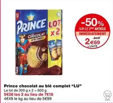 Lu - Prince Chocolat Au Blé Complet 