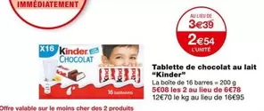 Kinder - Tablette De Chocolat Au Lait