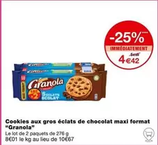 Granola - Cookies Maxi Format aux Gros Éclats de Chocolat