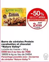 Nature Valley - Barre de Céréales Protéinée Cacahuètes et Chocolat : Savourez la puissance de la protéine avec une délicieuse combinaison de cacahuètes et chocolat