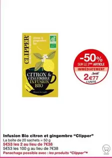 Clipper - Infusion Bio Citron Et Gingembre