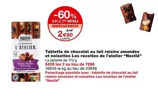 Nestlé - Chocolat au lait avec raisins, amandes et noisettes - Les Recettes De L'atelier