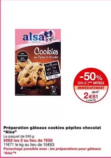 Alsa - Préparation Gâteaux Cookies Pépites Chocolat : Délices à portée de main !