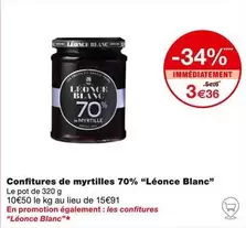 léonce blanc - confitures de myrtilles 70%