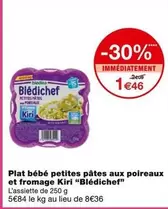 Blédina - Plat Bébé Petites Pâtes Aux Poireaux Et Fromage Kiri Blédichef