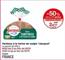 Jacquet - Tartines À La Farine De Seigle