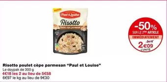 Paul & Louise - Risotto Poulet Cèpe Parmesan