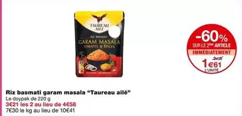 Taureau Ailé - Riz Basmati Garam Masala