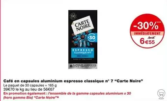 Carte Noire - Espresso Classique N° 7 en Capsules Aluminium