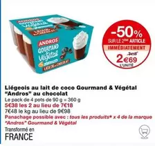 Andros - Liégeois Au Lait De Coco Gourmand & Végétal Au Chocolat : Délice Chocolaté Végétal à ne pas manquer !