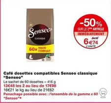 senseo - café dosettes compatibles  classique