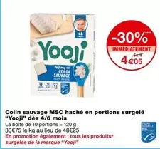 Yooji - Colin Sauvage Msc Haché En Portions Surgelé Dès 4/6 Mois - Idéal pour les bébés, pratique et nutritif