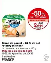 Fleury Michon - Blanc De Poulet -25% De Sel