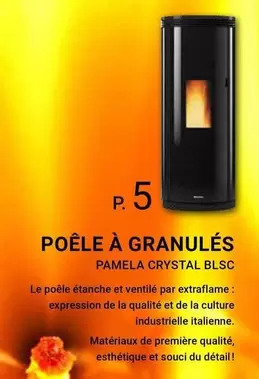 Poêle À Granulés Pamela Crystal Blsc offre sur Copra