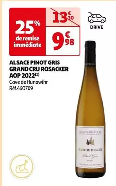 Cave De Hunawihr - Pinot Gris Grand Cru Rosacker AOP 2022 en Alsace