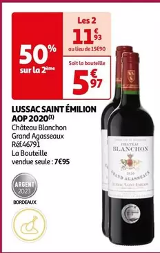 Château Blancchon Lussac Saint Émilion AOP 2020 - Un vin raffiné à découvrir