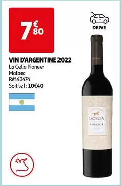  La Celia Pioneer Malbec - Vin D'argentine 2022