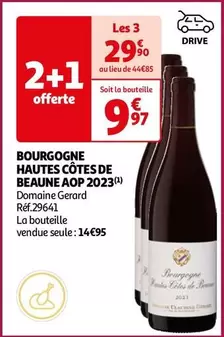 Domaine Gerard Bourgogne Hautes Côtes De Beaune AOP 2023 - Vin élégant avec une belle fraîcheur