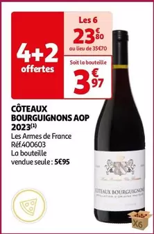 Les Armes De France - Coteaux Bourguignons AOP 2023 : Vin d'exception avec une promotion exclusive