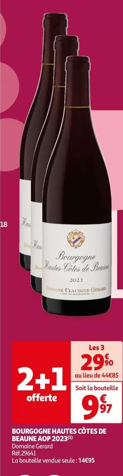 Domaine Gerard - Bourgogne Hautes Côtes De Beaune AOP 2022 : Vin de qualité, fraîcheur et élégance