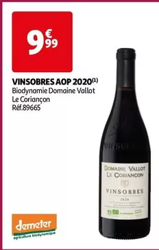 Biodynamie Domaine Vallot Le Coriançon - Vinsobres AOP 2020 : Un vin d'exception à découvrir