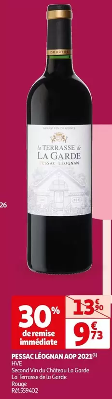 La Terrasse De La Garde Rouge - Pessac Leognan AOP 2021 : Vin Rouge d'exception avec une promotion exclusive