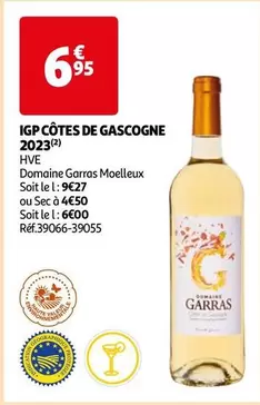 Domaine Garras Moelleux 2023 - IGP Côtes De Gascogne : Vin doux et fruité en promotion