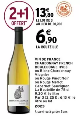 Vin De France Chardonnay French Bouledogue Hve3