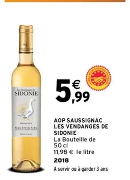 La Bouteille De Aop Saussignac - Les Vendanges De Sidonie