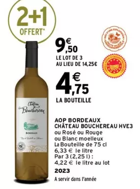 Château Bouchereau Hve3 - Aop Bordeaux