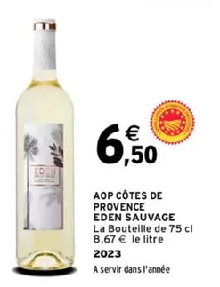 Eden - La Bouteille - AOP Côtes De Provence Sauvage : un vin authentique et sauvage en promotion