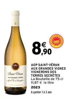 AOP Saint-Véran - Bouteille aux Grandes Vignes des Vignerons des Terres Secrets