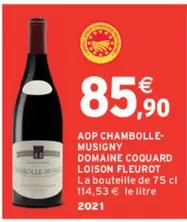 Domaine Coquard Loison Fleurot - AOP Chambolle-Musigny : Un vin d'exception avec une riche histoire et une qualité inégalée.