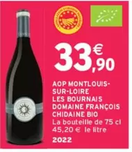 Aop Montlouis Sur-Loire Les Bournais - Domaine Français Chidaine Bio