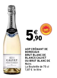 Brut AOP Crémant de Bordeaux Blanc de Blancs Calvet - Élégance en promotion