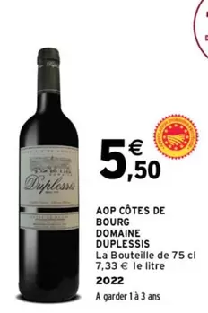 Domaine Duplessis - AOP Cotes De Bourg 2022