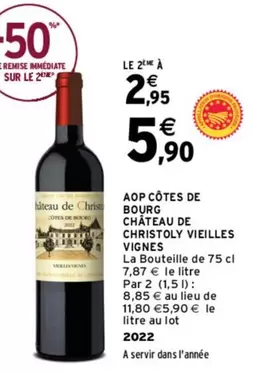 Château De Christol Vieilles Vignes - AOP Cotes De Bourg : Vin d'exception aux vieilles vignes